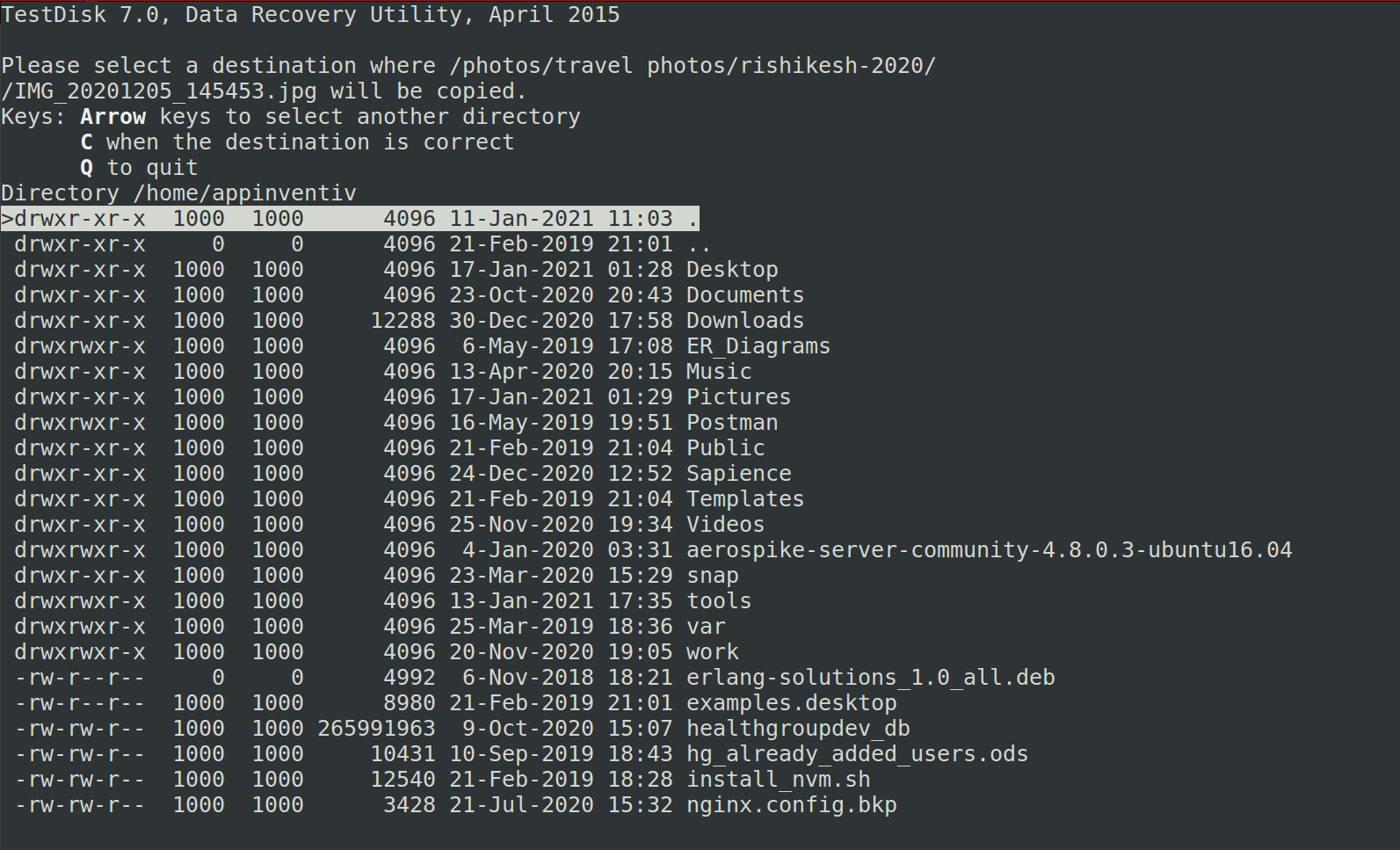Copy to destination folder