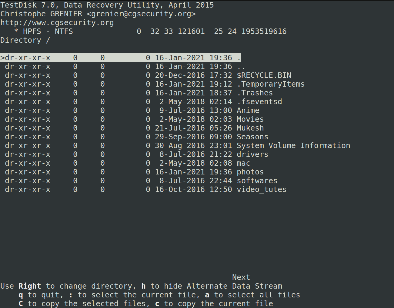 Navigate to deleted files
